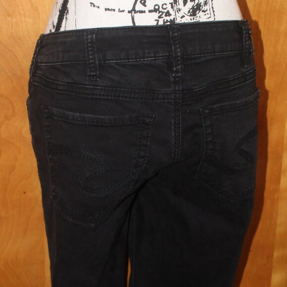 Silver Suki Mid Super Skinny Jeans Fluid Denim Black 30/31 - Picture 9 of 11